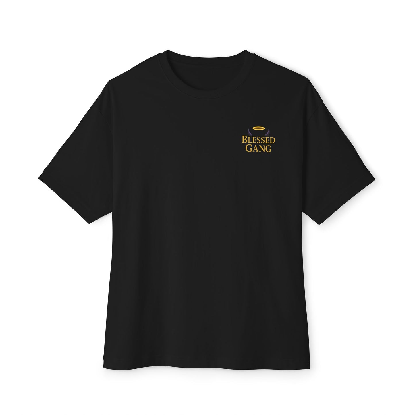 Unisex Oversized Graphic Tee, Blessed Gang Demon Energy Shirt, Casual Streetwear, Gift for Friends, Festival Wear