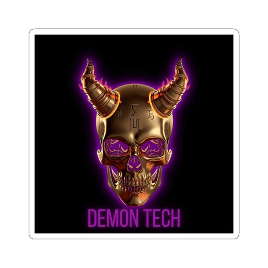 Demon Tech Stickers, Edgy Laptop Decal, Horror Skull Design, Unique Gift for Gamers, Halloween Decor