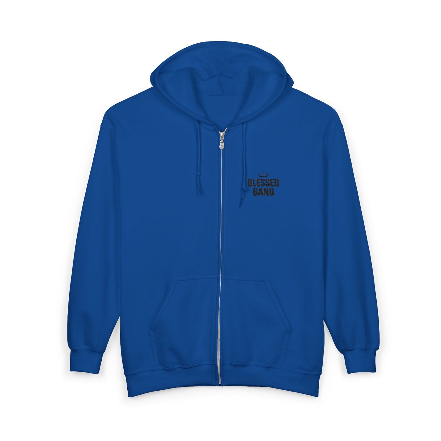 Blessed Gang Zip Hoodie - Minimal Spiritual Full-Zip Sweatshirt