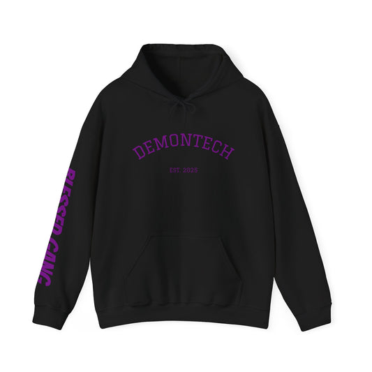 DemonTech Hoodie: Unisex Heavy Blend Sweatshirt for Gaming, Halloween Costume, Cozy Style, Unique Gift, Everyday Wear