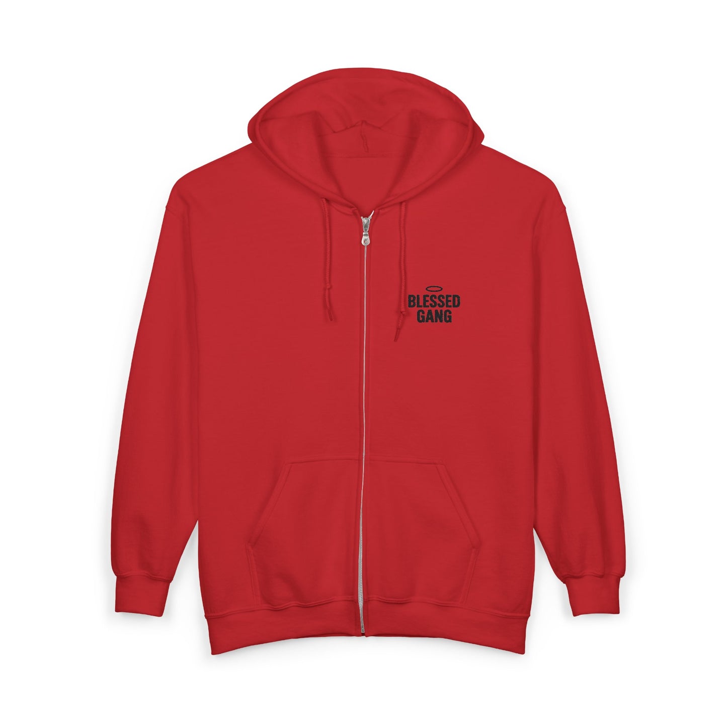 Blessed Gang Zip Hoodie - Minimal Spiritual Full-Zip Sweatshirt