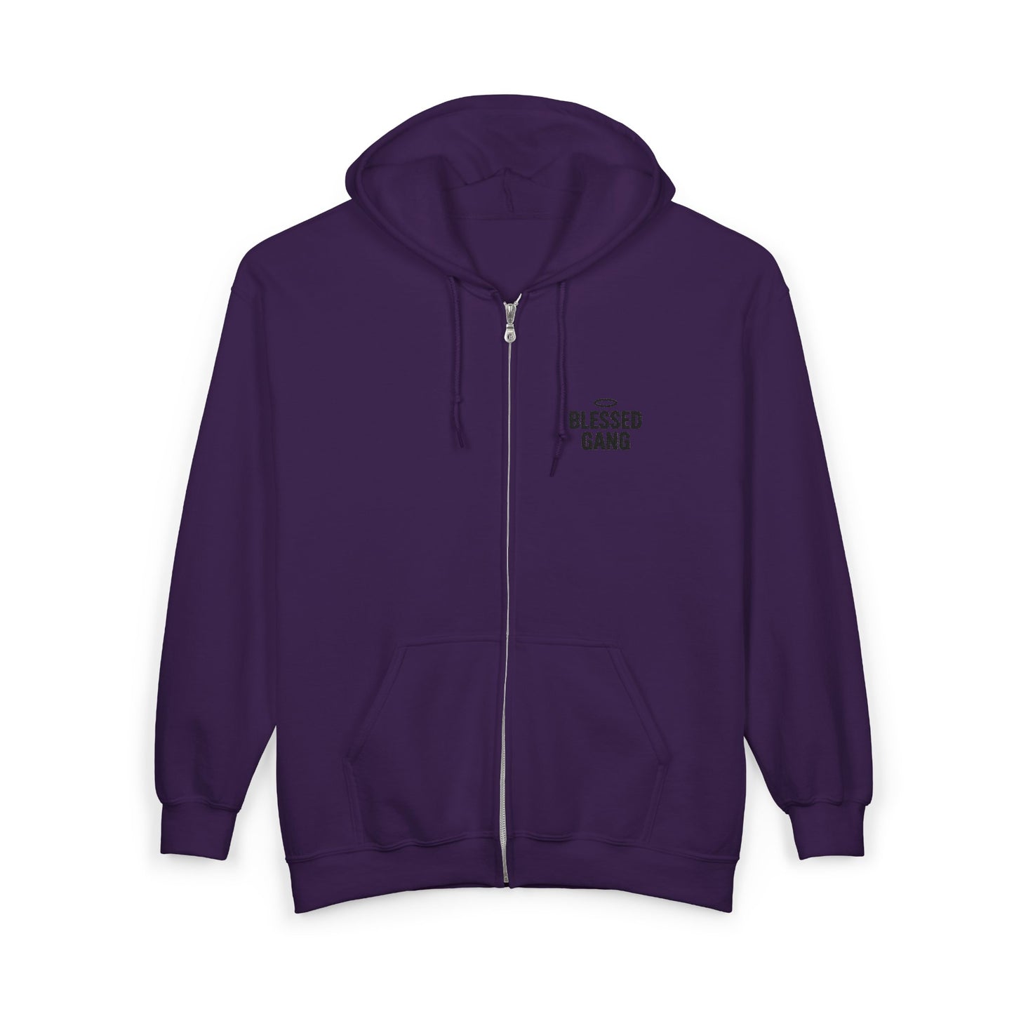 Blessed Gang Zip Hoodie - Minimal Spiritual Full-Zip Sweatshirt