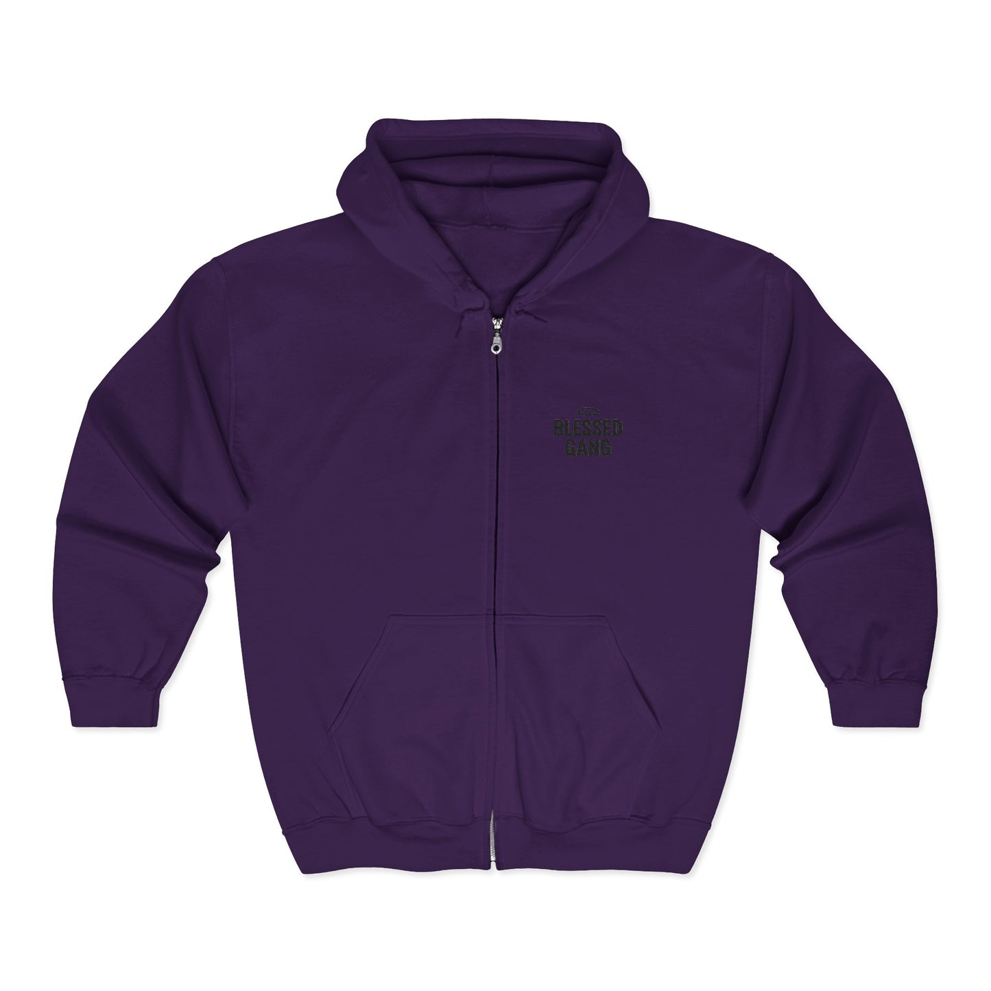 Blessed Gang Zip Hoodie - Minimal Spiritual Full-Zip Sweatshirt