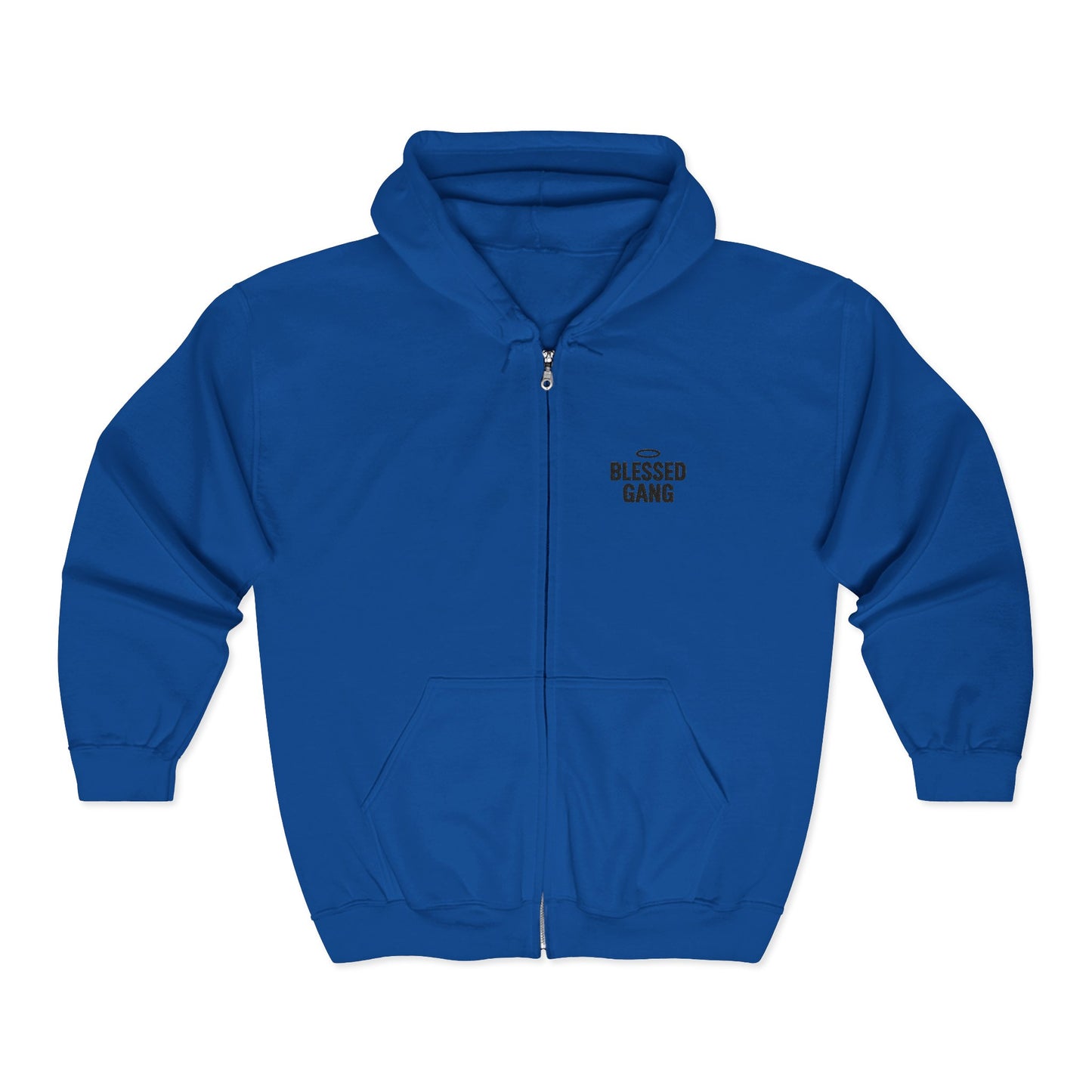 Blessed Gang Zip Hoodie - Minimal Spiritual Full-Zip Sweatshirt