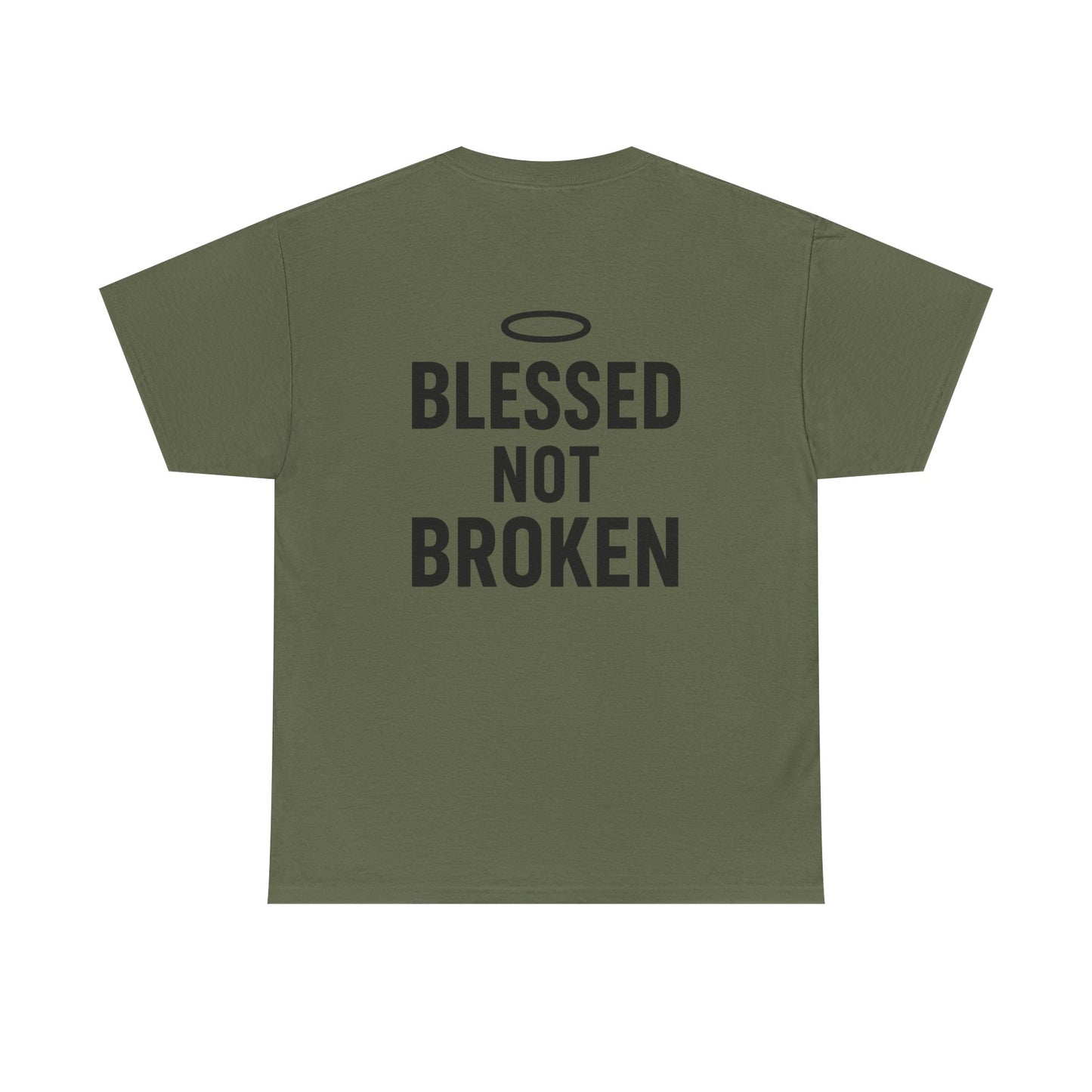 Unisex Heavy Cotton Tee - Blessed Gang, Blessed Not Broken - Casual Wear, Inspirational Gift, Faith-Based Apparel, Motivational [...]